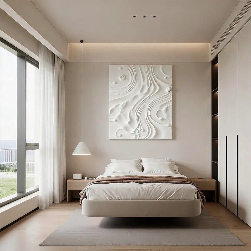 Fan Shape Gradient 3D Wood Relief Sculpture - Modern Minimalist Decor Artmeto Wood wall art-6