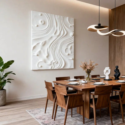 Fan Shape Gradient 3D Wood Relief Sculpture - Modern Minimalist Decor Artmeto Wood wall art-9