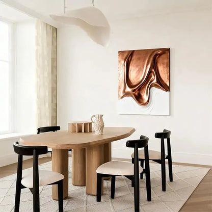 Flowing Metal 3D Sculptural Wall Art Warm Copper Gradient Decor Artmeto Wood wall art