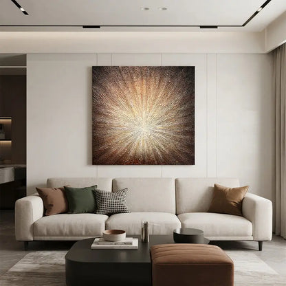 Gold Radiant Textured Wall Art-Luxury Abstract Canvas-Artmeto Artmeto Wood wall art