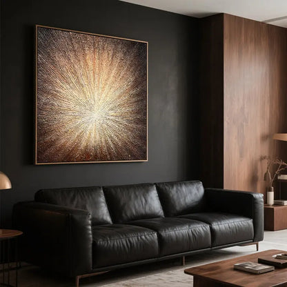 Gold Radiant Textured Wall Art-Luxury Abstract Canvas-Artmeto Artmeto Wood wall art