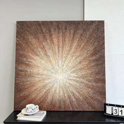 Gold Radiant Textured Wall Art-Luxury Abstract Canvas-Artmeto Artmeto Wood wall art
