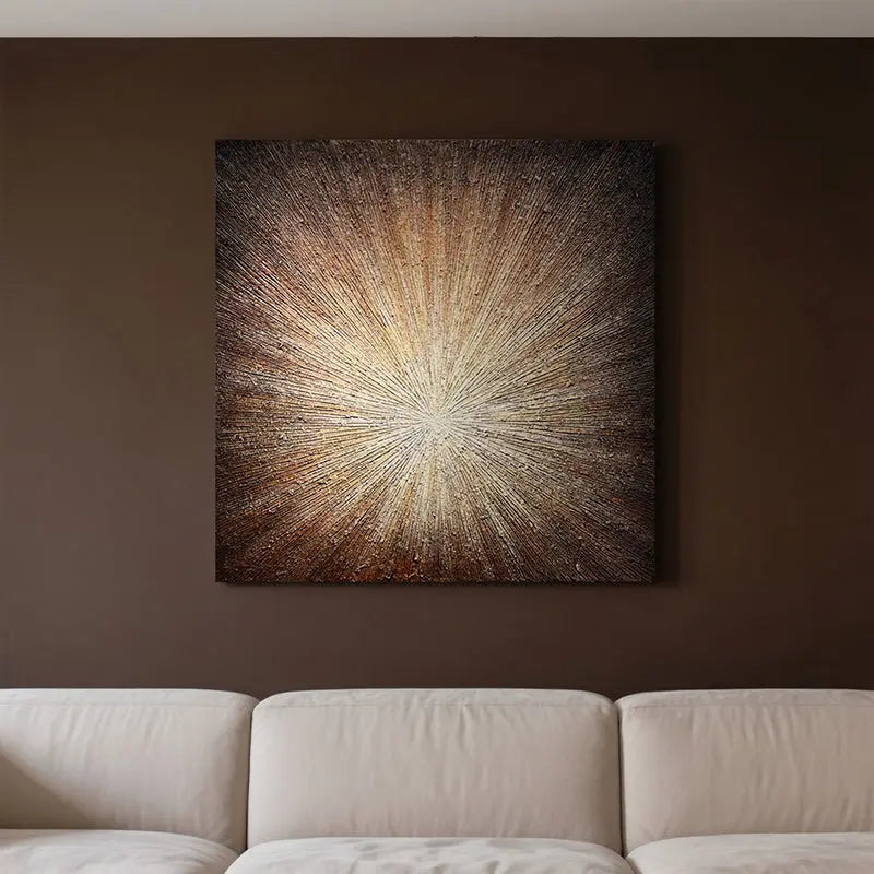 Gold Radiant Textured Wall Art-Luxury Abstract Canvas-Artmeto Artmeto Wood wall art