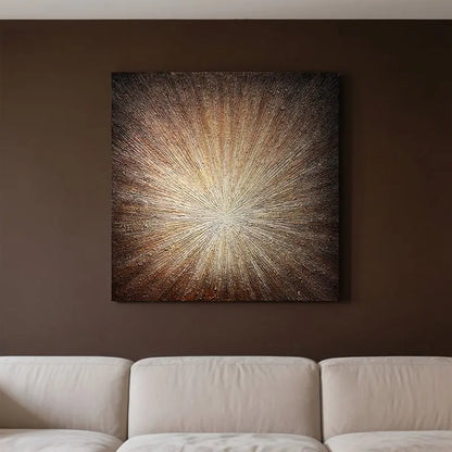 Gold Radiant Textured Wall Art-Luxury Abstract Canvas-Artmeto Artmeto Wood wall art