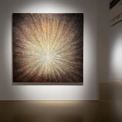 Gold Radiant Textured Wall Art-Luxury Abstract Canvas-Artmeto Artmeto Wood wall art