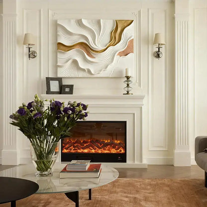 Golden Ripple Textured Sculptural Wall Decor Artmeto Wood wall art