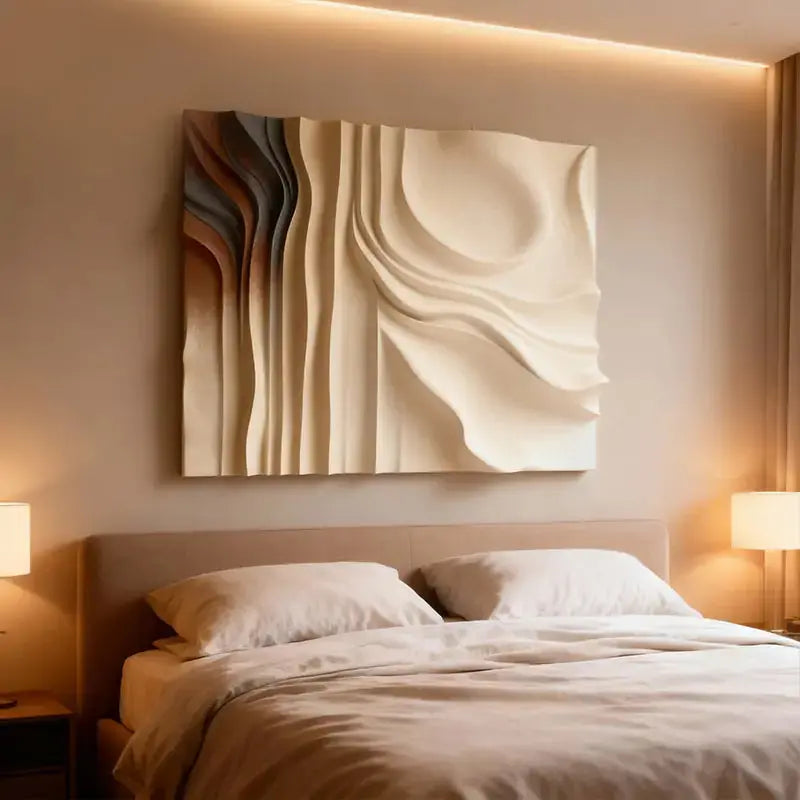 Gradient 3D Texture Relief Wall Art - Modern Home Decor Artmeto Wood wall art