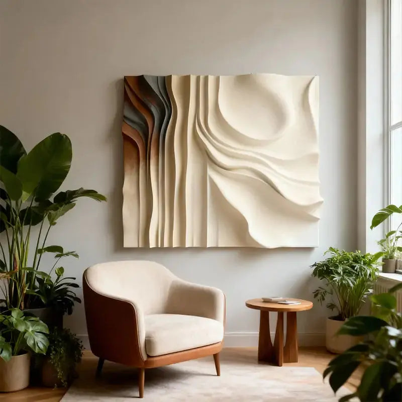 Gradient 3D Texture Relief Wall Art - Modern Home Decor Artmeto Wood wall art