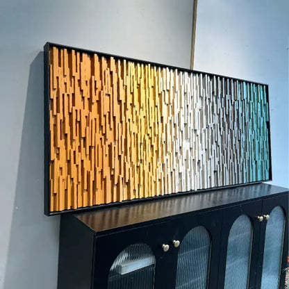 Gradient 3D Wood Slat Wall Art - Modern Geometric Wood Panel for Home Decor Artmeto Wood wall art