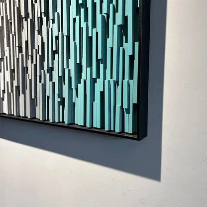 Gradient 3D Wood Slat Wall Art - Modern Geometric Wood Panel for Home Decor Artmeto Wood wall art