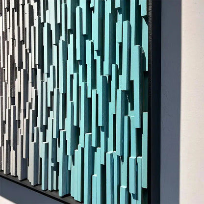 Gradient 3D Wood Slat Wall Art - Modern Geometric Wood Panel for Home Decor Artmeto Wood wall art
