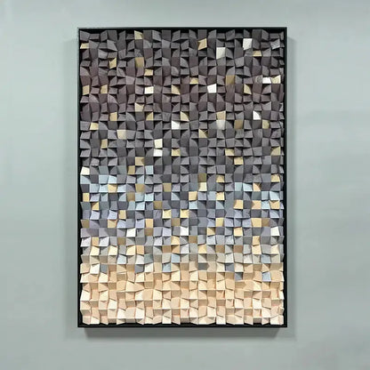 Gradient 3D Wood Wall Art - Geometric Wood Block Panel for Modern Interiors Artmeto Wood wall art