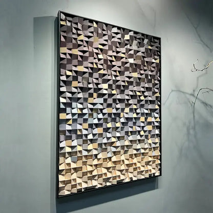 Gradient 3D Wood Wall Art - Geometric Wood Block Panel for Modern Interiors Artmeto Wood wall art