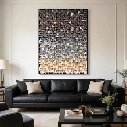 Gradient 3D Wood Wall Art - Geometric Wood Block Panel for Modern Interiors Artmeto Wood wall art