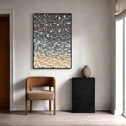 Gradient 3D Wood Wall Art - Geometric Wood Block Panel for Modern Interiors Artmeto Wood wall art