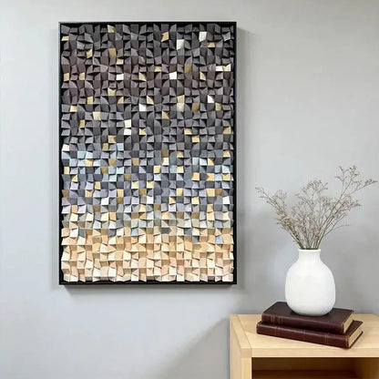 Gradient 3D Wood Wall Art - Geometric Wood Block Panel for Modern Interiors Artmeto Wood wall art