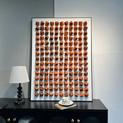 Gradient 3D Wood Wall Art - Geometric Wood Block Panel for Modern Interiors Artmeto Wood wall art-1