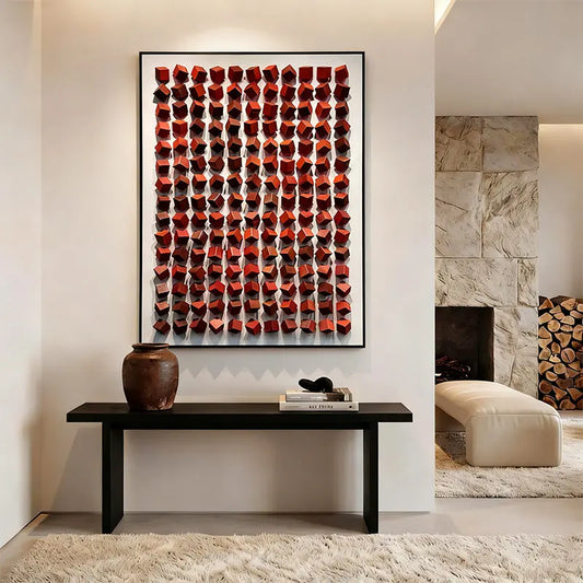 Gradient 3D Wood Wall Art - Geometric Wood Block Panel for Modern Interiors Artmeto Wood wall art-2