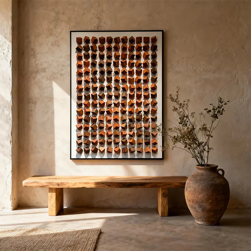 Gradient 3D Wood Wall Art - Geometric Wood Block Panel for Modern Interiors Artmeto Wood wall art-3