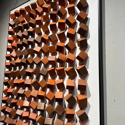 Gradient 3D Wood Wall Art - Geometric Wood Block Panel for Modern Interiors Artmeto Wood wall art-5