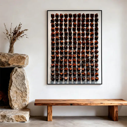 Gradient 3D Wood Wall Art - Geometric Wood Block Panel for Modern Interiors  Artmeto Wood wall art-6