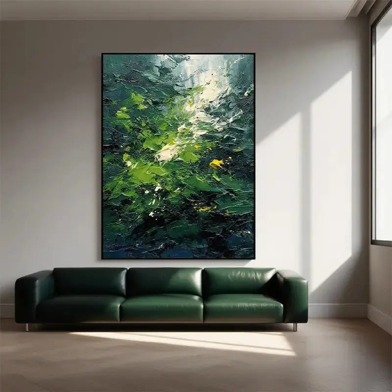 Green Blue Abstract Canvas Wall Art Modern Home Decor-Artmeto Artmeto Wood wall art