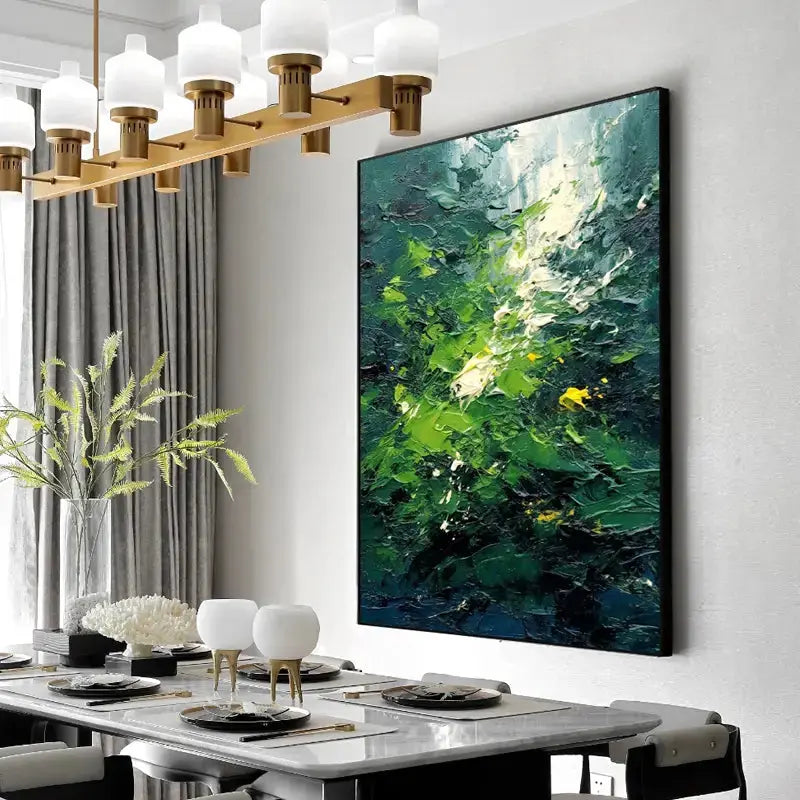 Green Blue Abstract Canvas Wall Art Modern Home Decor-Artmeto Artmeto Wood wall art