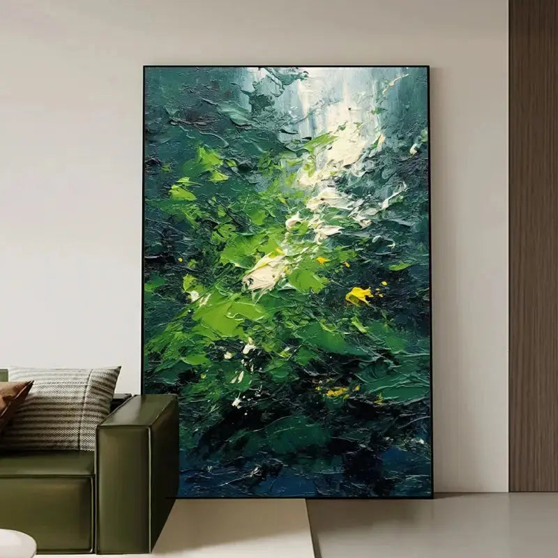 Green Blue Abstract Canvas Wall Art Modern Home Decor-Artmeto Artmeto Wood wall art