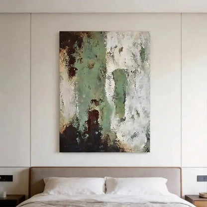 Green & Burnt Sienna Weathered Abstract Canvas Art-Artmeto Artmeto Wood wall art