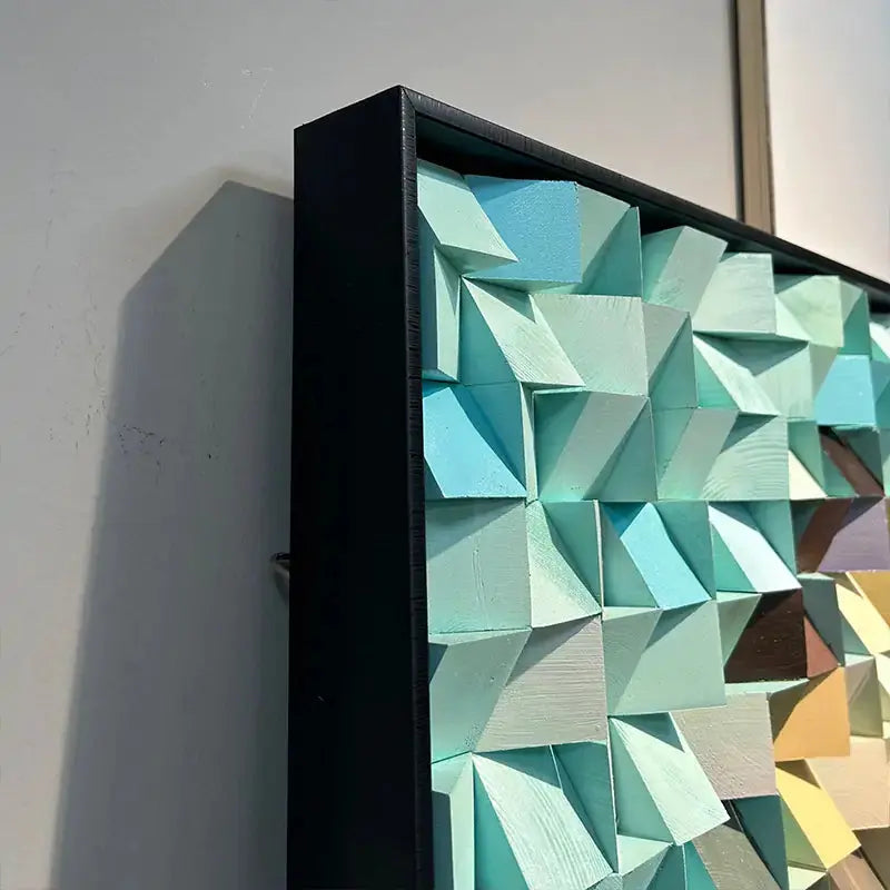 Handcrafted Wooden Mosaic Art - Van Gogh 3D Modern Geometric Wood Wall Decor Artmeto Wood wall art