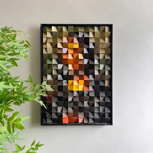 Handmade 3D Wooden Sun Mosaic - Modern Geometric Wood Wall Art Artmeto Wood wall art