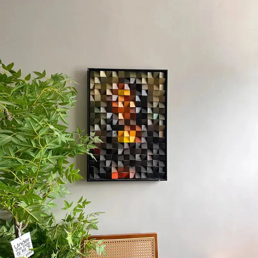 Handmade 3D Wooden Sun Mosaic - Modern Geometric Wood Wall Art Artmeto Wood wall art