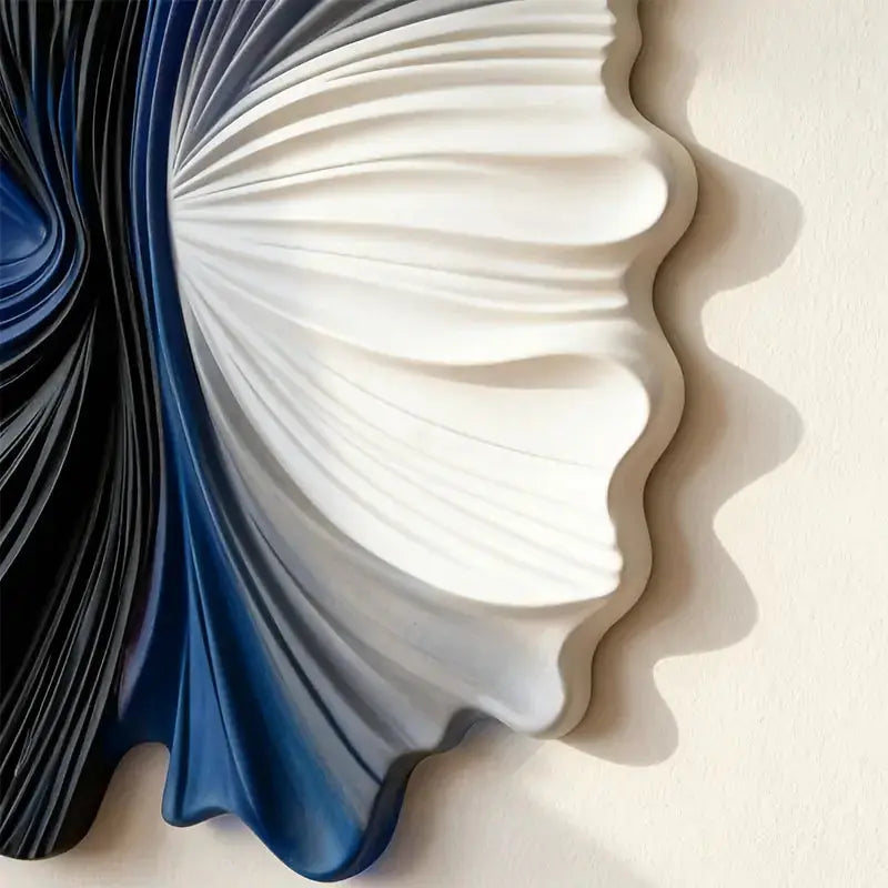 Indigo & Walnut Abstract Radiating 3D Relief Wall Decor（副本） Artmeto Wood wall art
