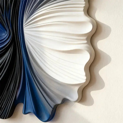 Indigo & Walnut Abstract Radiating 3D Relief Wall Decor（副本） Artmeto Wood wall art