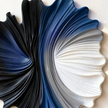 Indigo & Walnut Abstract Radiating 3D Relief Wall Decor（副本） Artmeto Wood wall art