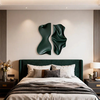 Indigo & Walnut Abstract Radiating 3D Relief Wall Decor Artmeto Wood wall art-1