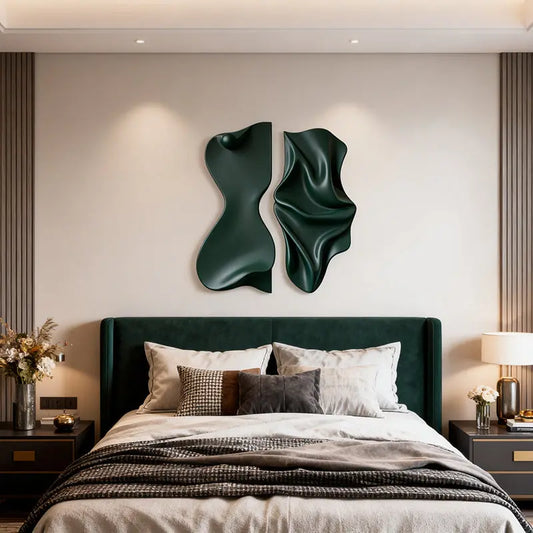 Indigo & Walnut Abstract Radiating 3D Relief Wall Decor Artmeto Wood wall art-1
