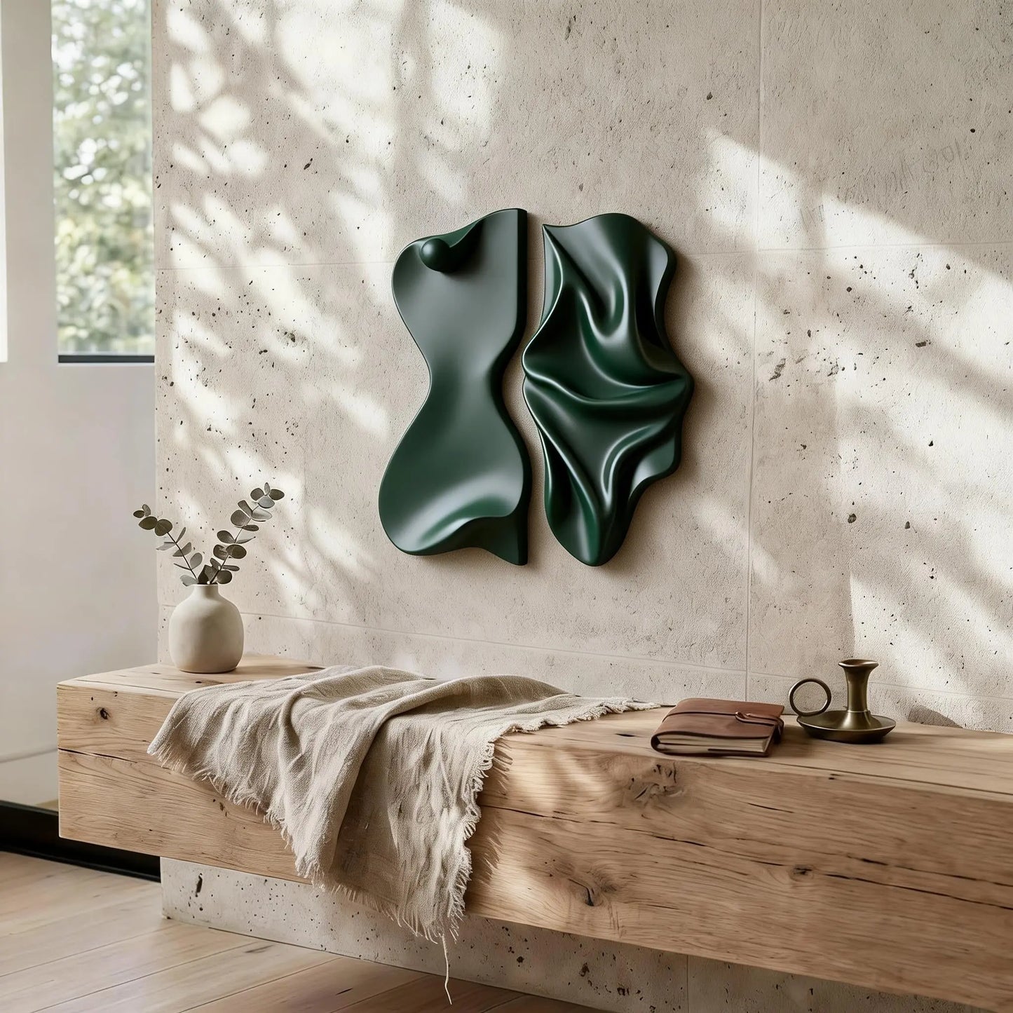 Indigo & Walnut Abstract Radiating 3D Relief Wall Decor Artmeto Wood wall art-7