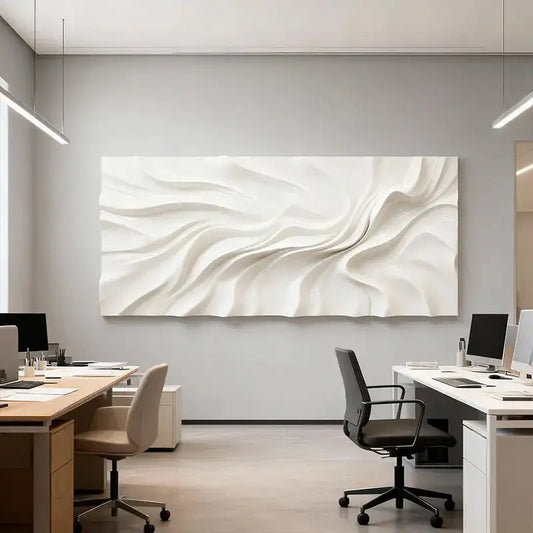 Ivory Fluid Wave 3D Wood Sculpture Wall Art Modern Home Decor Artmeto Wood wall art
