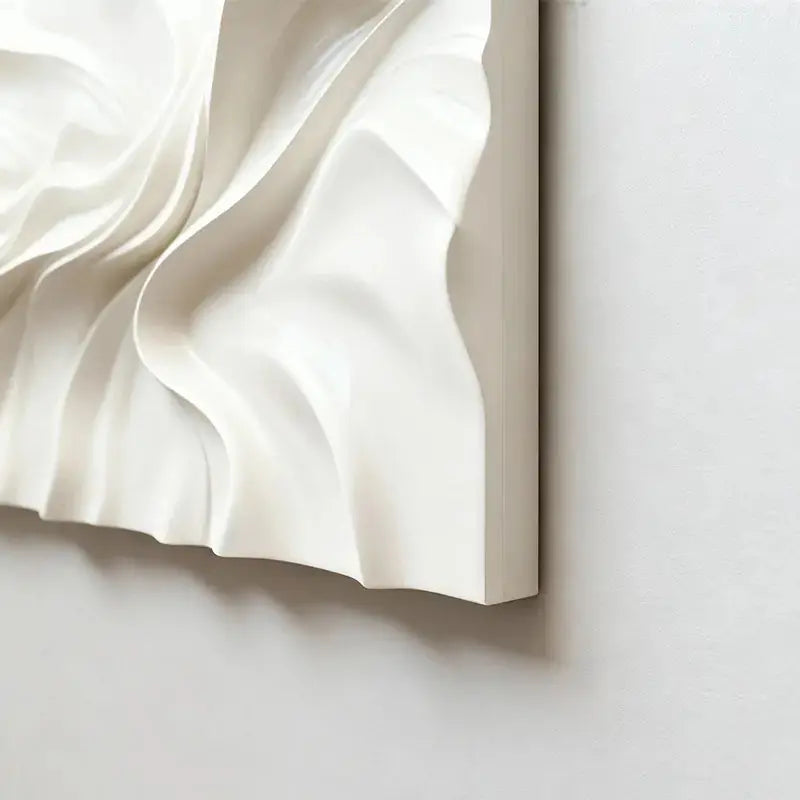 Ivory Fluid Wave 3D Wood Sculpture Wall Art Modern Home Decor Artmeto Wood wall art