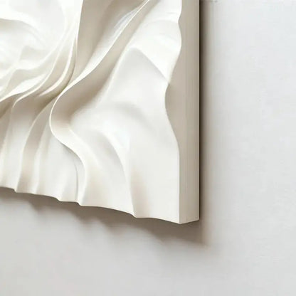 Ivory Fluid Wave 3D Wood Sculpture Wall Art Modern Home Decor Artmeto Wood wall art