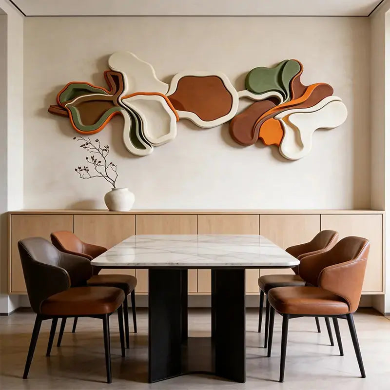 Ivory Fluid Wave 3D Wood Sculpture Wall Art Modern Home Decor（副本） Artmeto Wood wall art