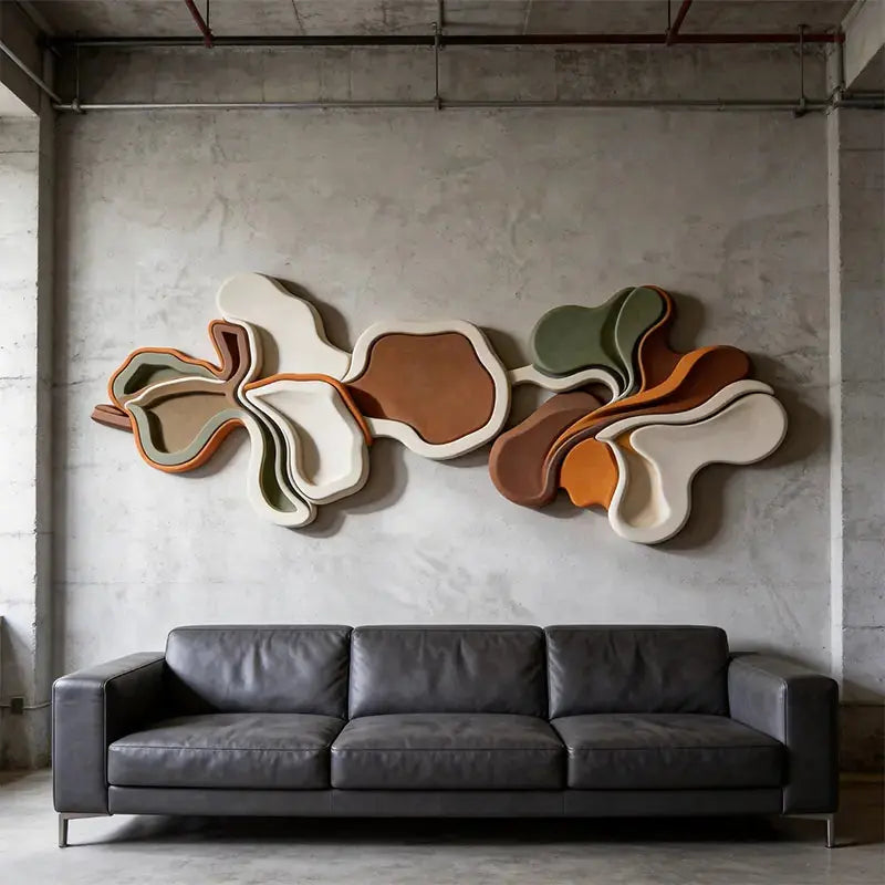 Ivory Fluid Wave 3D Wood Sculpture Wall Art Modern Home Decor（副本） Artmeto Wood wall art