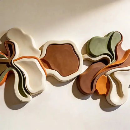 Ivory Fluid Wave 3D Wood Sculpture Wall Art Modern Home Decor（副本） Artmeto Wood wall art