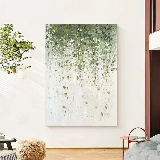Light Green Leaf Abstract Canvas Art Minimalist Modern Spaces-Artmeto Artmeto Wood wall art