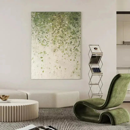 Light Green Leaf Abstract Canvas Art Minimalist Modern Spaces-Artmeto Artmeto Wood wall art