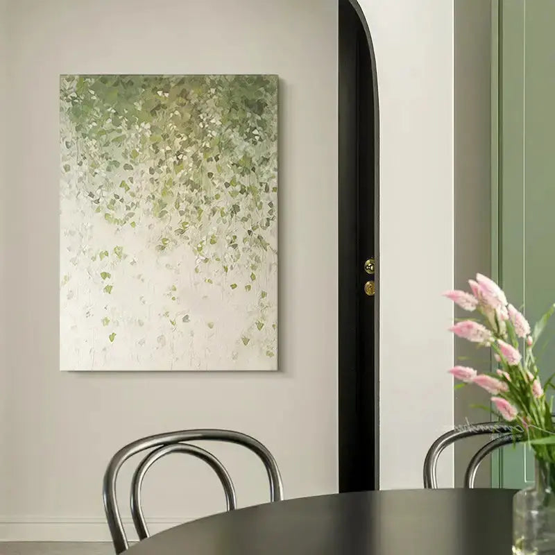 Light Green Leaf Abstract Canvas Art Minimalist Modern Spaces-Artmeto Artmeto Wood wall art