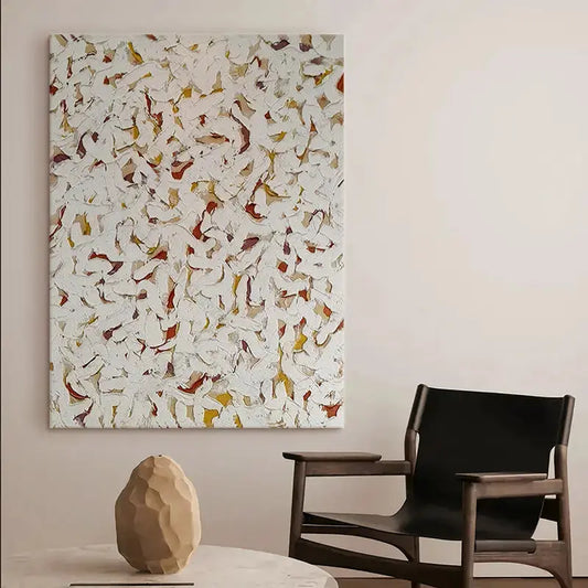 Minimalist Living Room with Bold Abstract Art | abstract painting | CC003 Artmeto Wood wall art