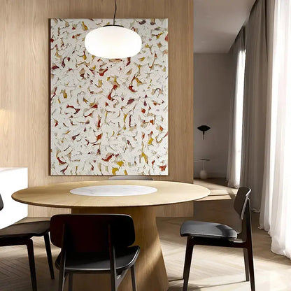 Minimalist Living Room with Bold Abstract Art | abstract painting | CC003 Artmeto Wood wall art
