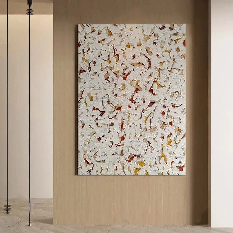Minimalist Living Room with Bold Abstract Art | abstract painting | CC003 Artmeto Wood wall art